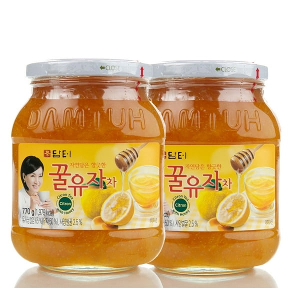 Damtuh Honey Citron Tea, Korean Traditional Fruit Preserve Drink Base, 27.16 oz (770g), 2 Pack Bundle