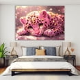 thumbnail image 2 of Mudket Cute Pink Leopard Cub Framed Canvas Wall Art, Magical Girly Sparkle Animal Decor for Girls Bedroom, Dorm, Bathroom Space, Ready to Hang-40"L x 28"W, 2 of 10