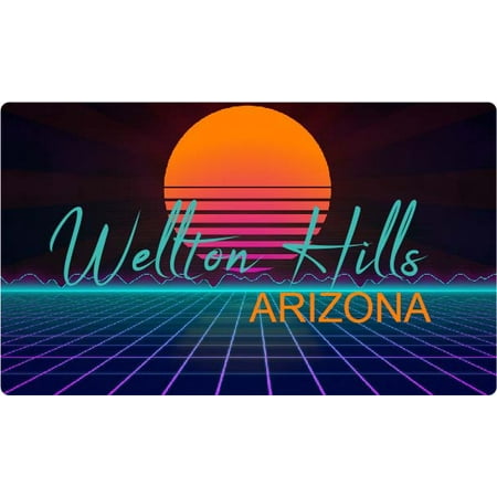 

Wellton Hills Arizona 4 X 2.25-Inch Fridge Magnet Retro Neon Design