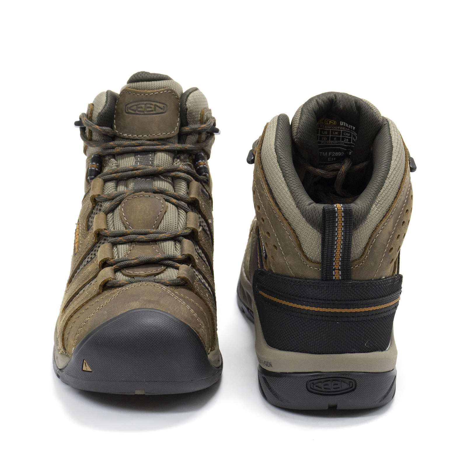 Keen Flint II Mid Waterproof Steel Toe Work Boots Mens 11D Black Olive EH Rated KPD-  main image 2
