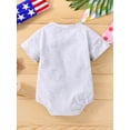 thumbnail image 3 of Qmyliery Toddler Girls Summer Casual Romper Short Sleeve O Neck Letter Print Loose Playsuit,0-24 Months, 3 of 9