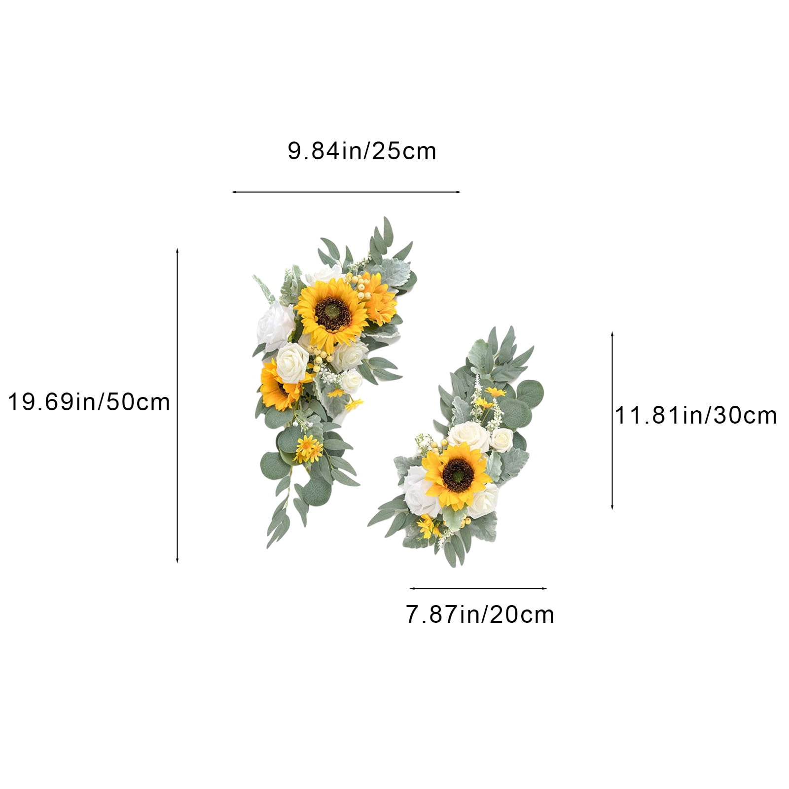 Roiihwy Artificial Flowers for Outdoor 19.68X9.84X3.14 Inches, Artificial Plants & Flowers Be Suited to Banquet, Party, Reception Entrance Wedding Arch and Background Decoration