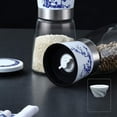 thumbnail image 3 of Salt and Pepper Grinder Set Pack of 2 Blue and White Porcelain Salt Pepper Mill Set and Glass Body Salt and Pepper Shakers with Adjustable Ceramic Coarseness for Cooking BBQ Small Grinder, 3 of 8