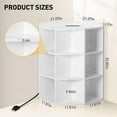 thumbnail image 3 of Corner Cabinet, 9 Cubes Corner Bookshelf with 2 USB Ports and 3 AC Outlets Corner Storage Cabinet Triangle Bookcase for Living Room, Bedroom, Kid's Room, Small Spaces, White, 3 of 6
