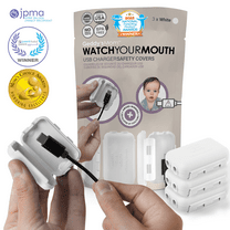 Geddy's Mom, Watch Your Mouth, USB Charger Safety Cover, Baby Proofing Power Outlet Cover (3 Pack, White)