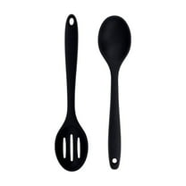 2 Pack Nonstick Silicone Slotted Spoons,High Heat Resistant Serving Cooking Baking Spoons Ladle Set for Stirring, Mixing, Serving, Draining Tool (1 Solid Spoon 1 Slotted Spoon)