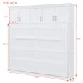 thumbnail image 3 of Harper & Bright Designs Full Size Murphy Bed with Top Cabinets, Cabinet Full Bed with Storage, Wooden Foldable Wall Bed Frame for Home Office Studio, White, 3 of 14