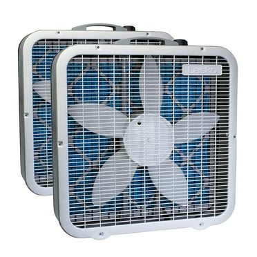 Lasko Air Flex Portable Home 3 Speed Air Purifier Box Fan, White (2 Pack)