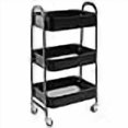 thumbnail image 3 of AGTEK Makeup Cart, Movable Rolling Organizer Cart, Black 3 Tier Metal Utility Cart, 3 of 4