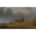 thumbnail image 2 of Salomon van Ruysdael 24x16 Black Ornate Framed Double Matted Museum Art Print Titled: Market by the Seashore (1637), 2 of 5