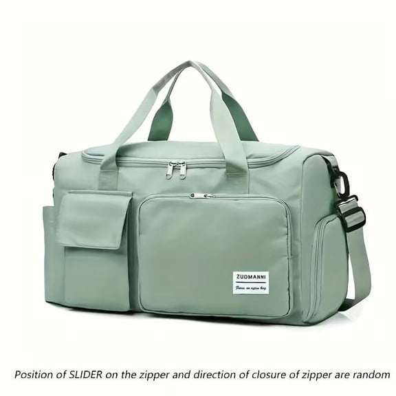 Women'S Large Capacity Nylon Travel Bag with Shoe Compartment & Crossbody Strap - Heavy-Duty Gym, Weekend Overnight Luggage with Zippered Pockets, - Durable Sports Fitness Bag,Green