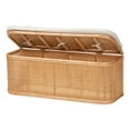 thumbnail image 2 of Pemberly Row Contemporary Bohemian Natural Rattan Storage Bench, 2 of 11
