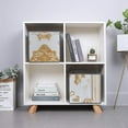 thumbnail image 3 of Collapsible Oxford Fabric Storage Cubes with Handles, Large Mid Foldable Oxford Cloth Bins Set of 2/6, Closet Organizers for Shelves Clothes Home Kitchen Toy - White Gold Retro Shangshui Pattern, 3 of 7
