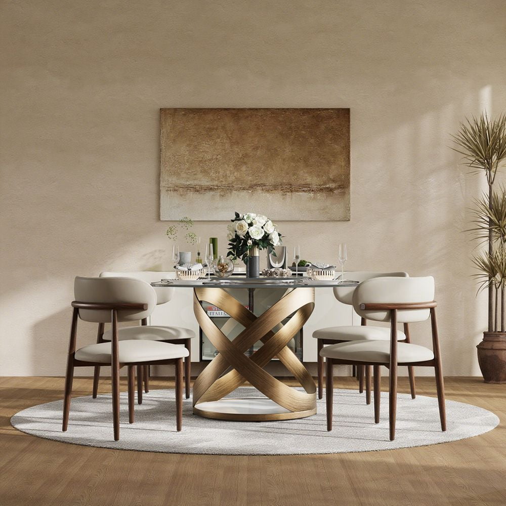 POVISON-Maxwell - Round Tempered Glass Dining Table