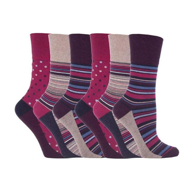 Gentle Grip - 6 Pairs Ladies Gentle Grip Non Elastic Crew Socks