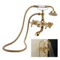 thumbnail image 4 of Antique Brass Shower System, Wall Mounted Bathroom Shower Faucet Set Easy Installation  Handle Anti Rust  for Household, 4 of 8
