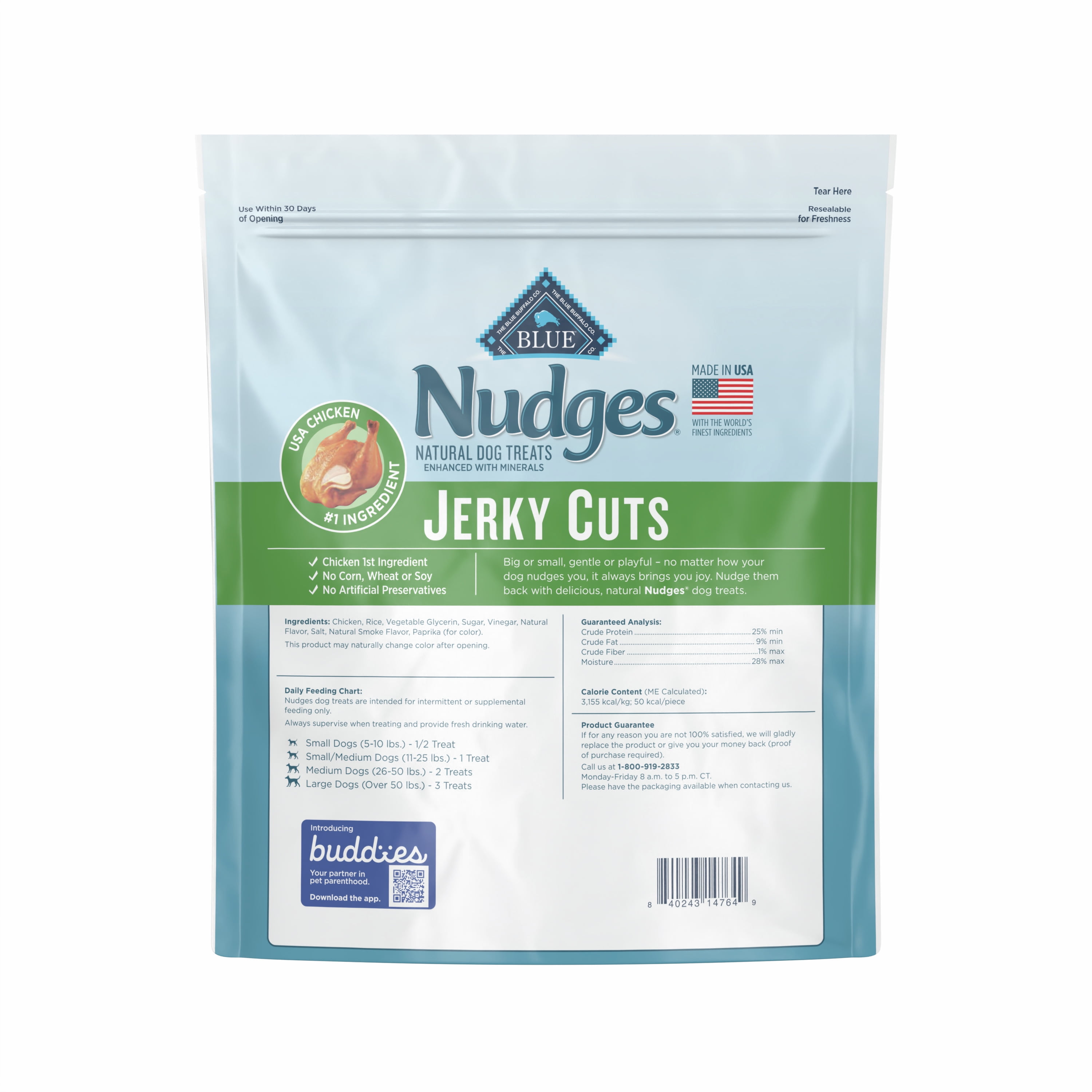 Blue Buffalo Nudges Jerky Cuts Natural Dog Treats, Chicken, 40oz