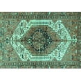 thumbnail image 1 of Ahgly Company Machine Washable Indoor Rectangle Persian Turquoise Blue Traditional Area Rugs, 3' x 5', 1 of 4
