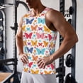 thumbnail image 5 of Gukieu Colorful butterflies Print Men's Quick Dry Fitness Vest, Round Neck Sleeveless Fitness Bodybuilding Top-XX-Large, 5 of 7