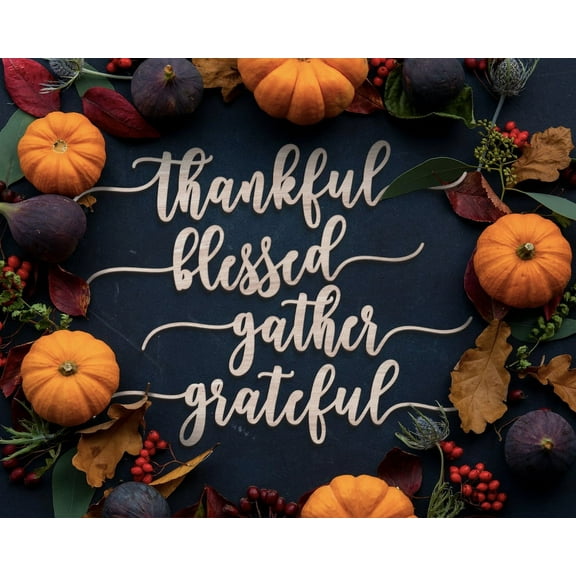 Thanksgiving Placeholders, Blessed Plate Setting | Thanksgiving Table Wood Signs, Place Setting Card, Thankful, Blessed, Grateful, Gather