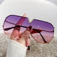 thumbnail image 2 of 2026 New Fashionable Oval Large Frame Glasses Gothic Metal Unisex V-Shaped Lens Cover UV Protection Metal Frame, 2 of 6