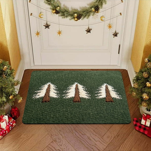 Woven Christmas Mat Diatom Mud Mat Suitable For Bathroom Entrance Door Mats And Holiday Decorations