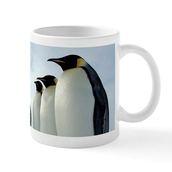 CafePress - Lined Up Emperor Penguins Mugs - 11 oz Ceramic Mug - Novelty Coffee Tea Cup