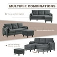 thumbnail image 7 of Jarenie Convertible Sectional Sofa, Small L Shaped 3-Seat Couch with Reversible Chaise, Modern Linen Sofas Couches for Living Room, Apartment and Small Space, 7 of 7