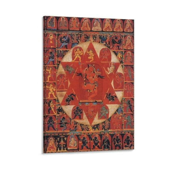 Mandala of Vajravarahi ThangKa Poster Wall Art Poster Gifts Bedroom Prints Home Decor Hanging Picture Canvas Painting Posters 24x36inch(60x90cm)