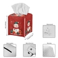 thumbnail image 5 of ZUXONGSY Christmas Snowman Square Tissue Box Cover 2 Pieces PU Leather Tissue Box Covers Decorative Holder Organizer Portable Facial Tissue Case Christmas Home Decoration, 5 of 7