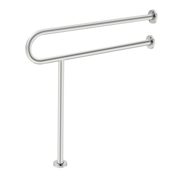 KFFKFF Bathroom Safety Rail, 31.5 Inch U-Form Disability Support Bar, 304 Grade Stainless Steel Elderly Safety Stand, Toilet Support Bars with Non-Slip Grip, 300 Lbs Weight Limit Stability Rail