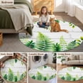 thumbnail image 6 of Spring Leaves Round Area Rug 4ft, Pastoral Garden Botanical Gray Wooden Washable Non-Slip Circle Rugs for Bedroom Living Room Kitchen, Soft Non Shedding Circle Carpet for Dining Room Dorm, 6 of 9