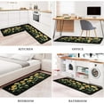 thumbnail image 5 of Sunflower Black Kitchen Mat Set - Spring Summer Non-Slip Absorbent Sink Mat, Waterproof Runner Rug for Laundry Room, Set of 2 (17x30+17x48), Perfect for Brightening Up Your Kitchen, 5 of 6