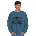thumbnail image 5 of Fishing Funny Happy Angler Fishermens Men's Crewneck Sweatshirt Brisco Brands M, 5 of 6