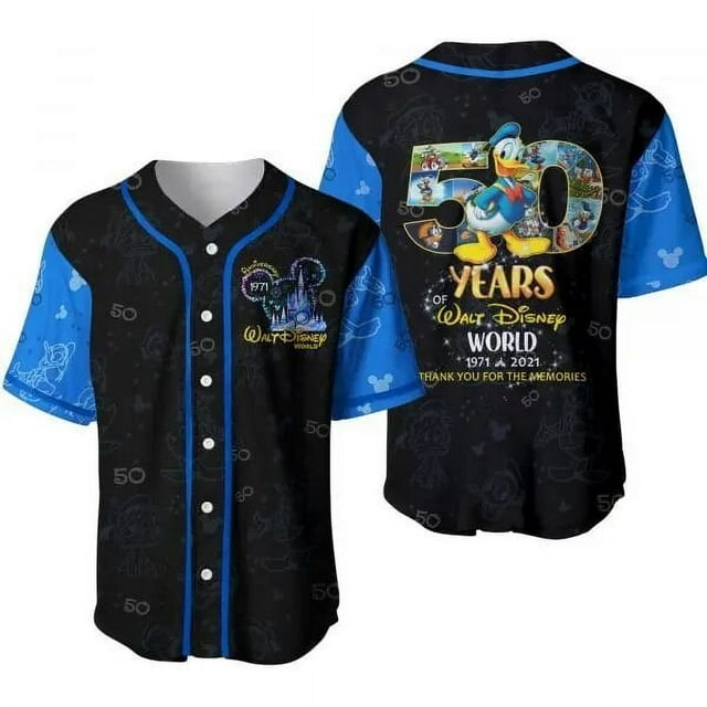 Custom Name Donald Duck Baseball Jersey Disney All Over Print 3d Pinstripe Baseball Jersey Summer Fashion Shirt Men Wome Tops