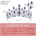 thumbnail image 6 of Miallo Elegant Navy Blue Gemstone Princess Tiara for Quinceañera, Luxury Baroque Pageant Crown, Formal Prom Hair Jewelry for Girls, 6 of 7