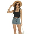 thumbnail image 2 of Womens Ribbed Crop Top 2024 Square Neck Sleeveless Sexy Summer Knit Tops Basic Tank Tops, 2 of 6