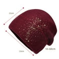 thumbnail image 6 of dianhelloya Warm hat LadyHat Sequins Rhinestone Decoration Shiny Solid Color Brimless Autumn Winter Coldproof Knitting Beanie Hat Streetwear Black, 6 of 8
