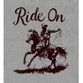 thumbnail image 2 of Cowboy "Ride On" Adult Heather Gray Long Sleeve Hoodie-Small, 2 of 6