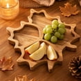 thumbnail image 5 of Thanksgiving Maple Leaf Wooden Divided Serving Tray for Snacks, Nuts and Desserts – Fall Themed 3 Compartment Wood Platter for Parties, Gatherings and Home Kitchen Decor, 5 of 6