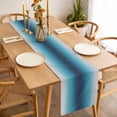thumbnail image 3 of Table Runner 48 Inches Long for Kitchen Dining, Blue Teal Grey Ombre Dresser Scarf Farmhouse, Dining Table Decorations for Wedding/Parties, Farmhouse Gradient Minimalist 13 x 48 In, 3 of 8