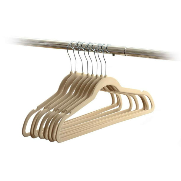 Home It 50 Pack Clothes Hangers Ivory, Thin Wooden Hangers