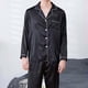 thumbnail image 4 of Pijamas Colcomx de hombre ropa de dormir seda Negro, 4 of 8