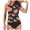 Black, variant on Womens Swimsuits Tropical Leaf Print Adjustable Halter Removable Pads Bikini Set Fall Outfit,Black,L