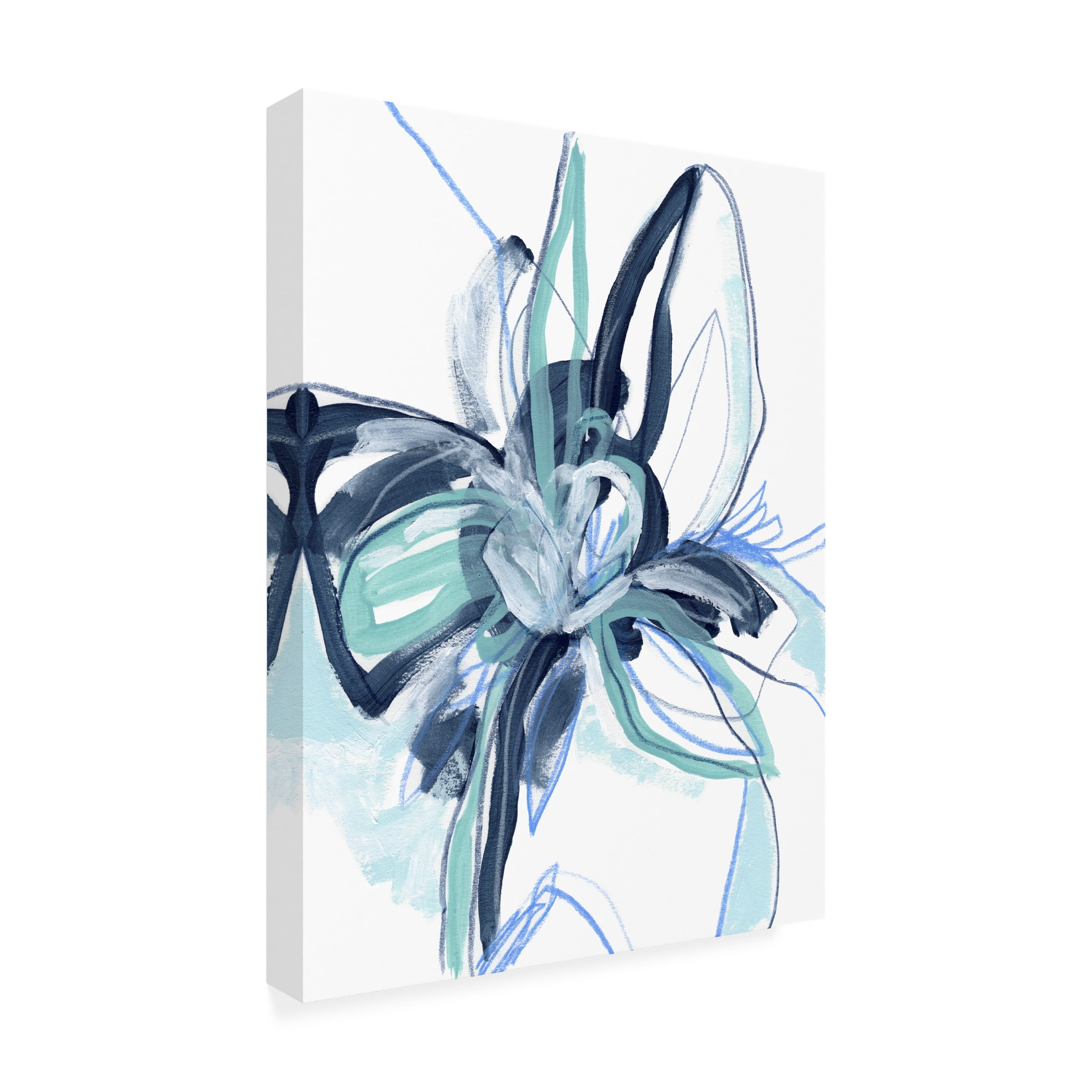 June Erica Vess 'Blue Floral Burst II' Canvas Art
