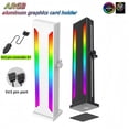 thumbnail image 2 of Computer Graphics Card/GPU ARGB Magnetic Bracket And 5V 3PIN Three Key Lighting Hub, Height Adjustable. black, 2 of 6