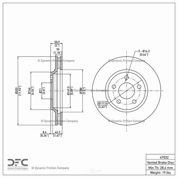 Dynamic 600-47032 DFC Brake Rotor Fits select: 2005 CHEVROLET IMPALA, 2005 BUICK LESABRE