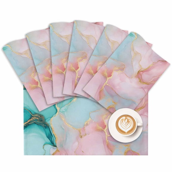 Placemat Water Pink Placemats for Dining Table Abstract Style Washable Table Mats for Party Kitchen Dining Decoration