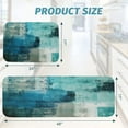 thumbnail image 2 of Teal Kitchen Mat Turquoise and Grey Kitchen Rugs and Mats Non Skid Washable 17"X48"+17"X24" Set of 2 Abstract Art Kitchen Floor Rugs Mats for Kitchen Dining Floor Home Office Sink Laundry, 2 of 6