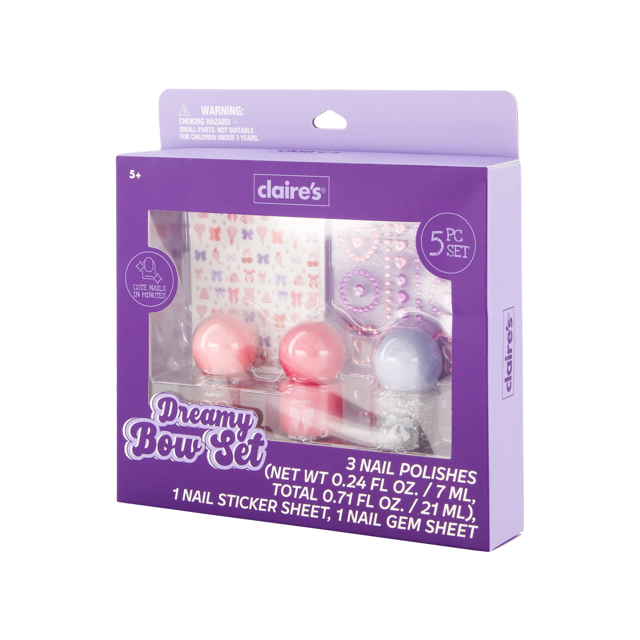 Claire's Nail Polish Kit - 5 pcs